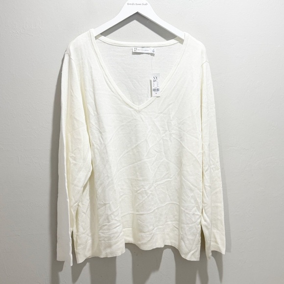 New NEW YORK & COMPANY Women’s Plus Size V-Neck Sweater Lightweight Size 4X - Picture 1 of 8